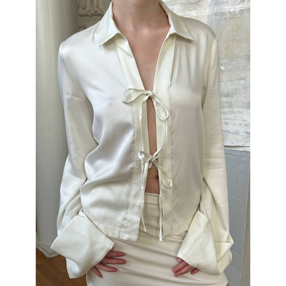 DJERF AVENUE Occasion Top Cloud Satin Cupro Coquette Medium NWT